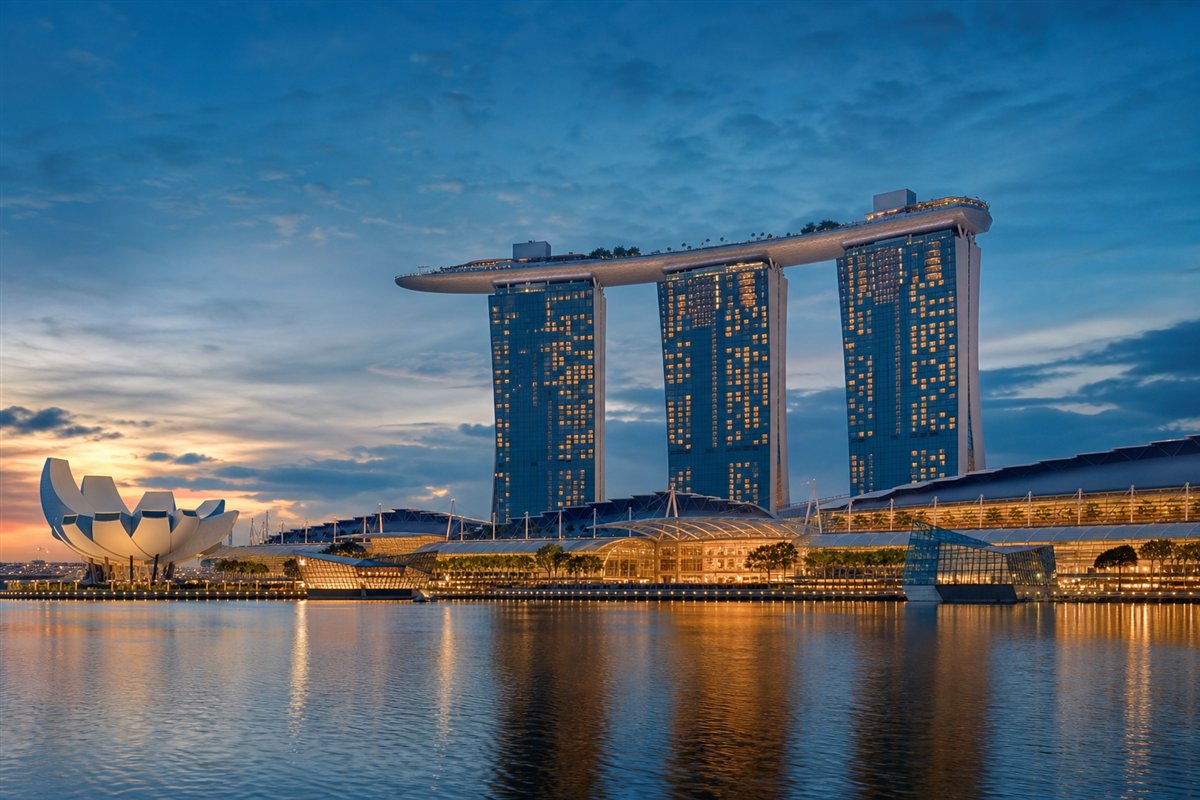 Singapore skyline and Marina Bay